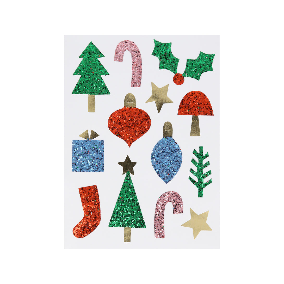 Our glitter stickers, in the shape of Christmas icons, are perfect for festive craft activities or as stocking fillers.