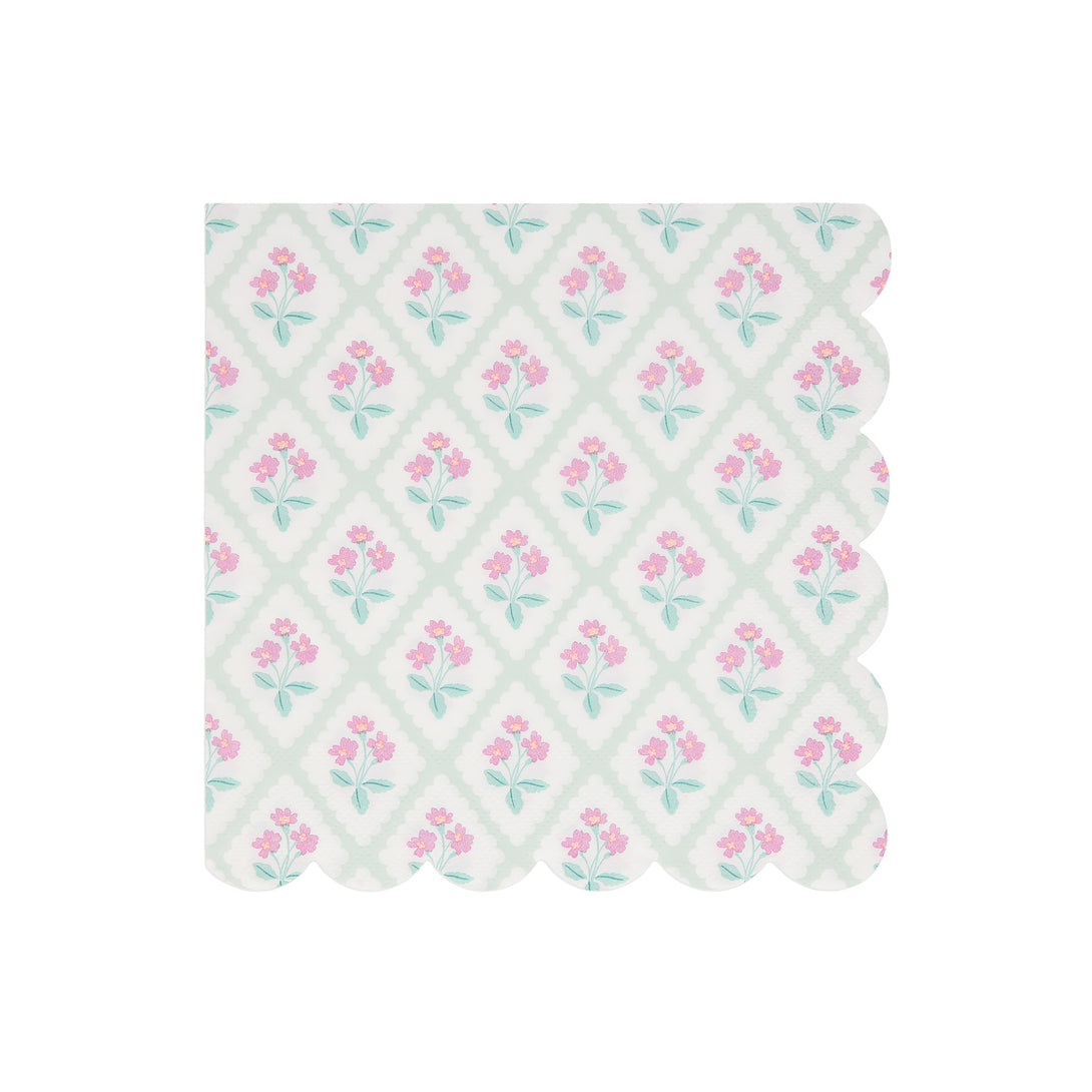 Our large paper napkins feature pretty floral designs reminiscent of vintage fabrics, ideal as bridal shower napkins.