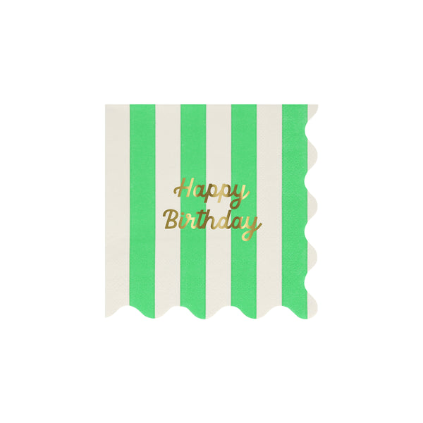 Our birthday napkins feature stripes and gold foil for a fabulous effect, perfect to add to your birthday party supplies. Image4