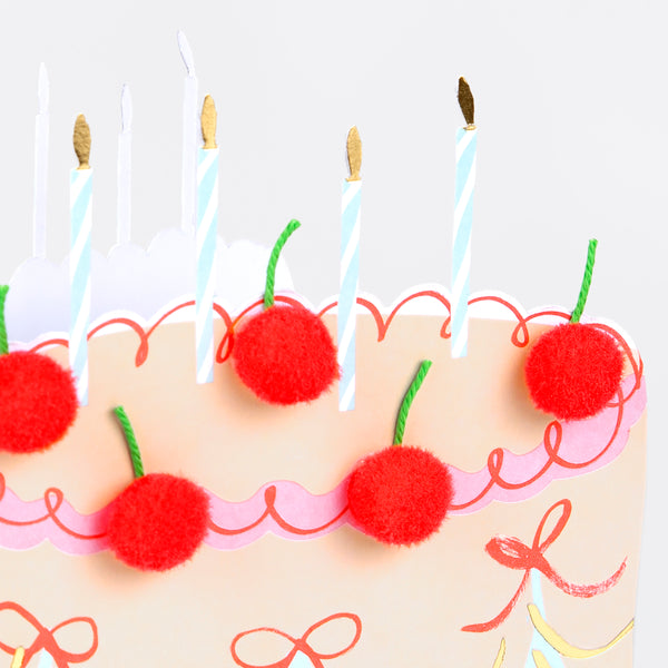 Our birthday cake card, decorated with pompom cherries, is a fabulous way to send birthday best wishes to a special someone. Image2