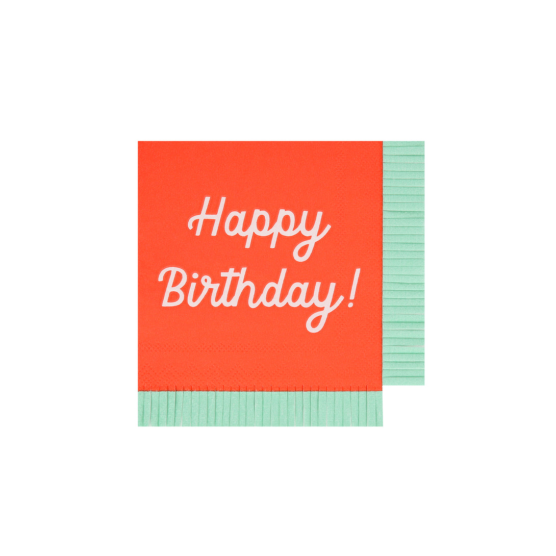 Our small paper napkins have the words Happy Birthday on them and lots of bright co-ordinating colors to look amazing on your party table.