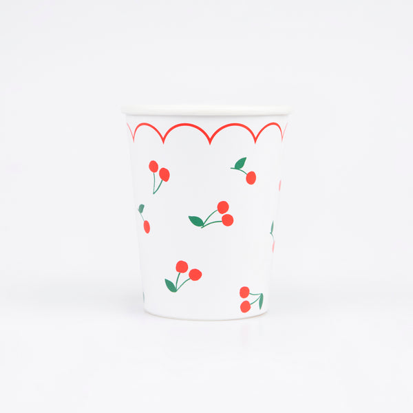 Use our special cherry party supplies for a vibrant look at your parties, our set includes paper plates, cups, napkins and a honeycomb garland. Image10