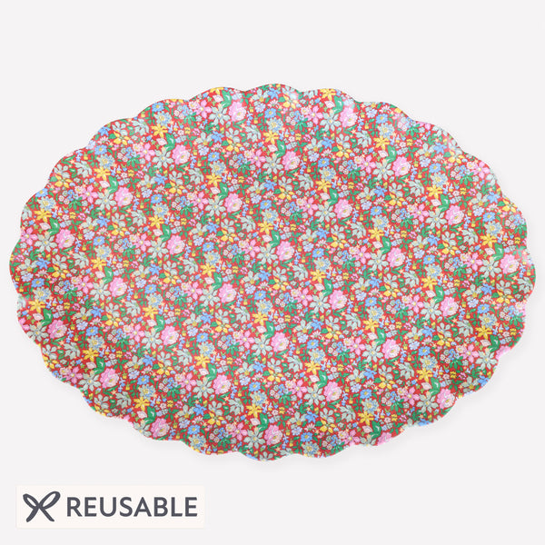 Our melamine platter, in an elegant oval shape, feature a beautiful Liberty Julia Star print design in rich, warm colors. Image1