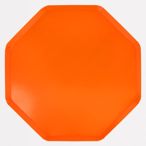 Our orange dinner plates will give warmth and color to any special party.