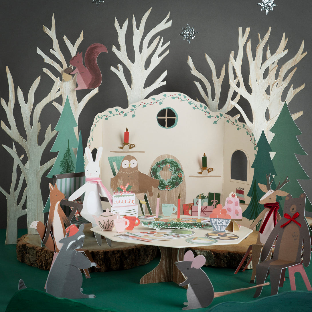 Our paper advent calendar is an interactive animal tea party, with lots of charming 3D details.