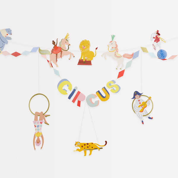 Our circus hanging decoration is perfect for a circus themed party, with lots of embellishments and 3D details.