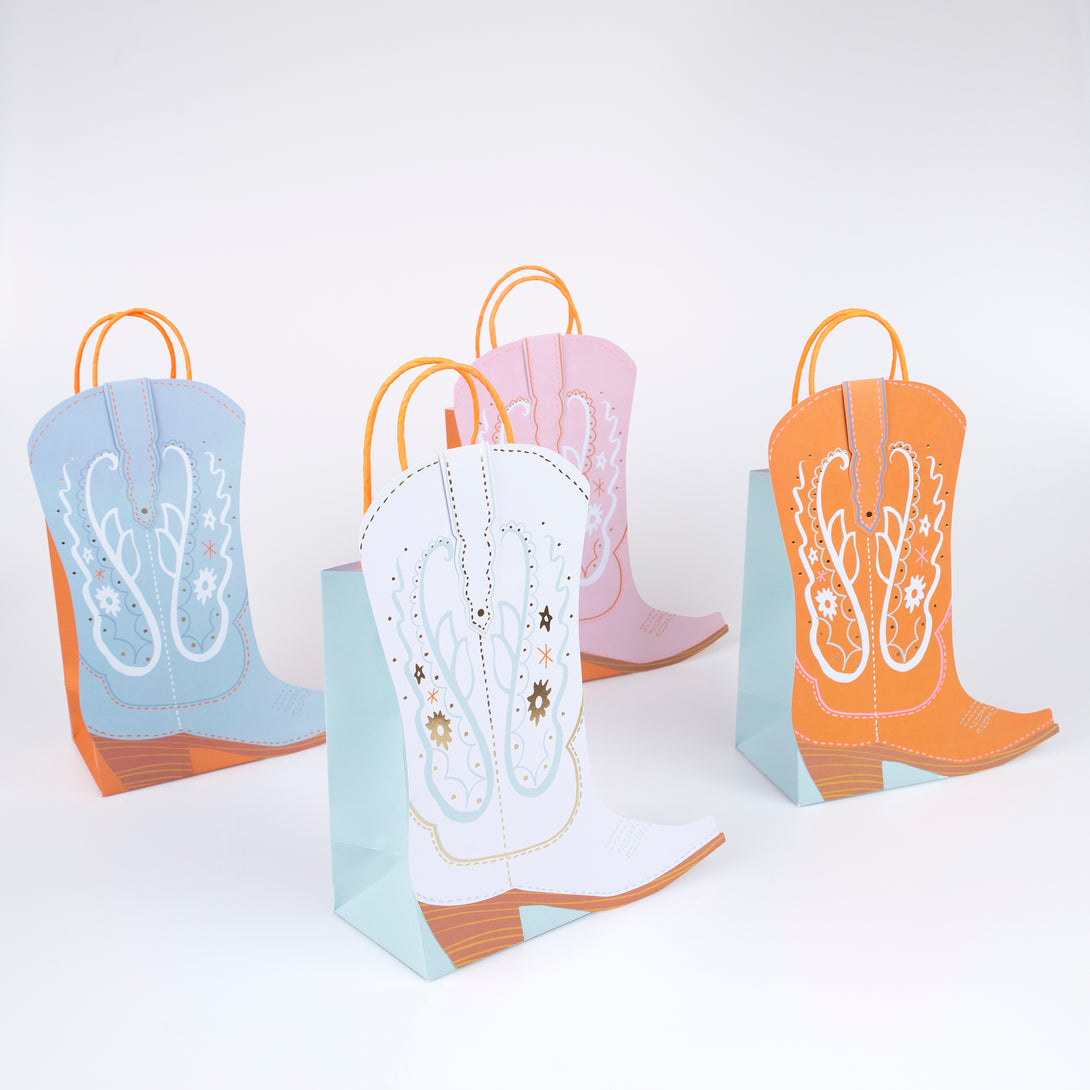 Our western boot party bags are perfect for a western party, fun and colorful with room to pack with party bag gifts.