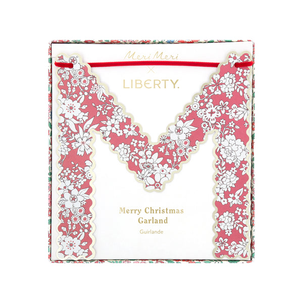 Our paper Merry Christmas garland features joyful festive Liberty prints and red velvet ribbons for an elegance and style. Image3