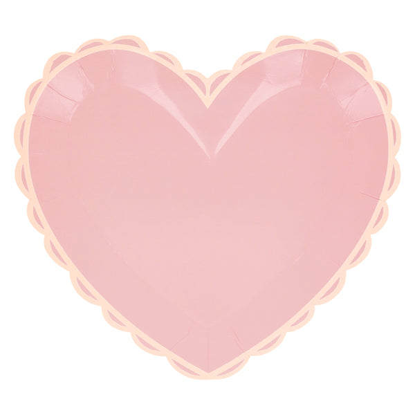 Our dinner plates, in heart shapes, feature a range of pretty pastel colors and a scalloped border. Image6