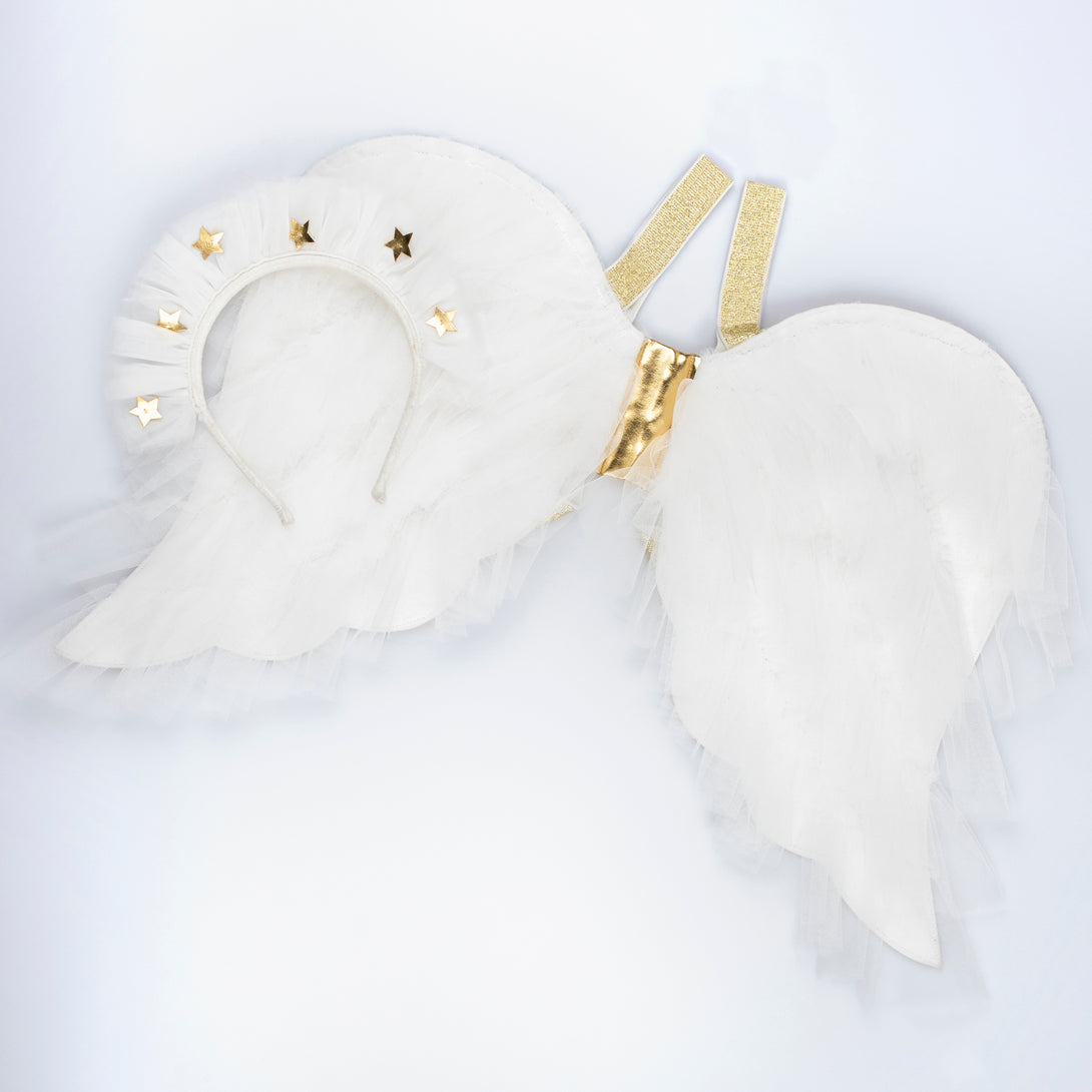meri meri Tulle Ruffle Angel Wings & Headband meri meri Tulle Ruffle Angel Wings & Headband