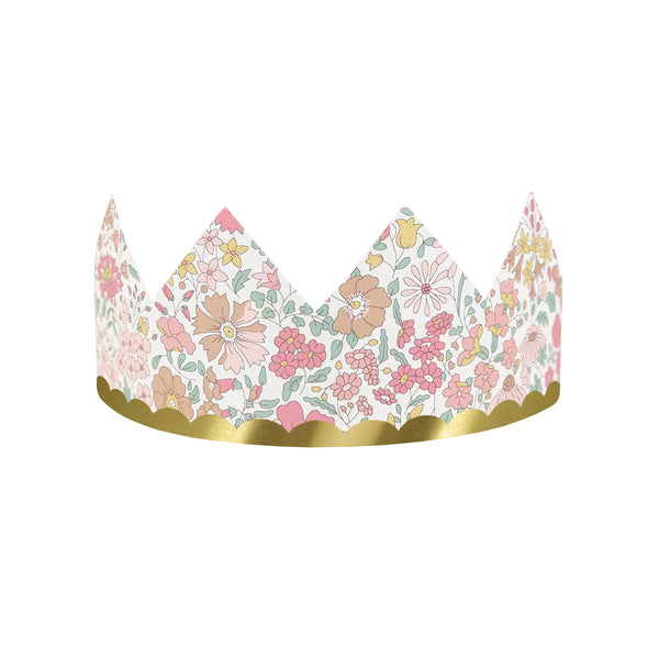 Our sophisticated paper hats are crowns with Liberty print designs, pink ribbons and gold foil, perfect for bridal showers and baby showers. Image5