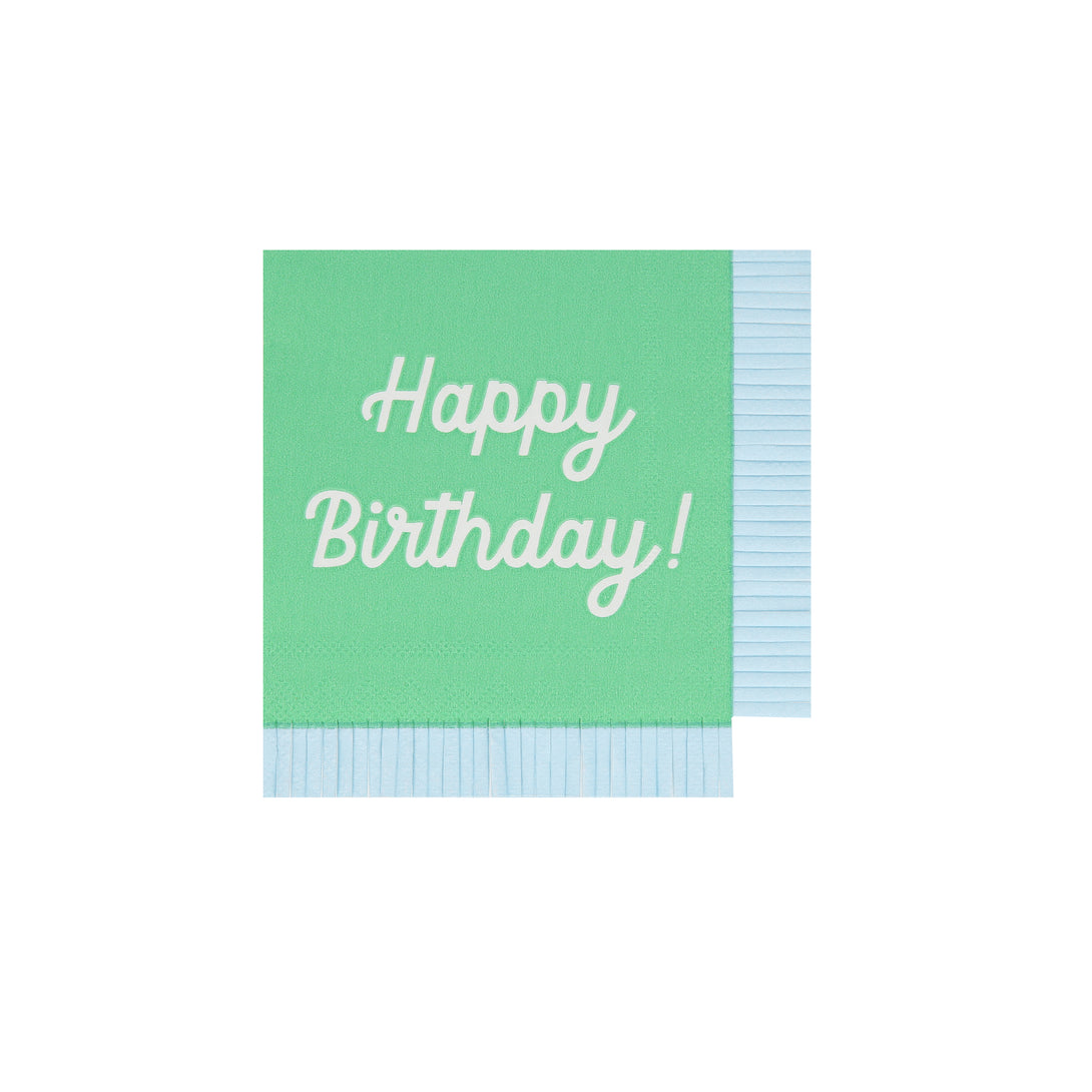 Our small paper napkins have the words Happy Birthday on them and lots of bright co-ordinating colors to look amazing on your party table.