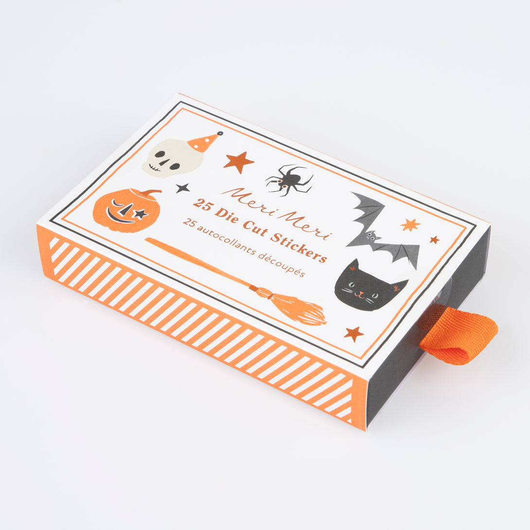 Kids love stickers, and will adore this terrific Halloween sticker set presented in a matchbox-style container.