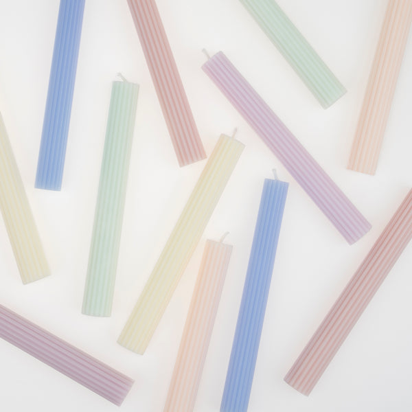 Our pastel decorative candles are perfect as birthday party table decorations or baby shower table decorations. Image4