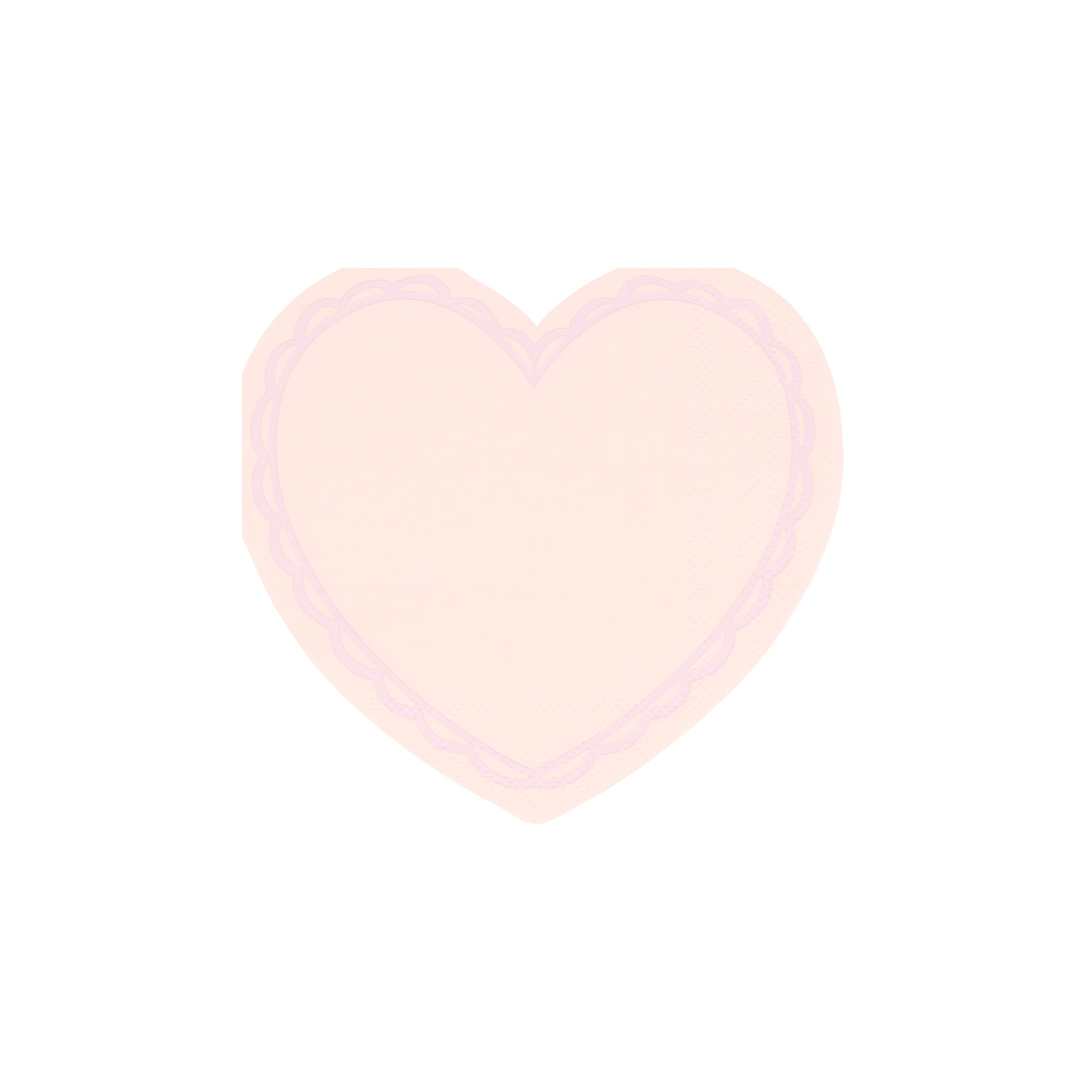 Our paper napkins, featuring pink napkins and other beautiful pastel shades, are heart shaped.
