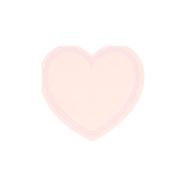 Our paper napkins, featuring pink napkins and other beautiful pastel shades, are heart shaped. Image6