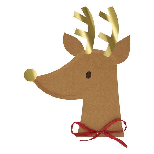 Our reindeer plates are embellished with paper bows and shiny gold foil for a really festive look. Image4