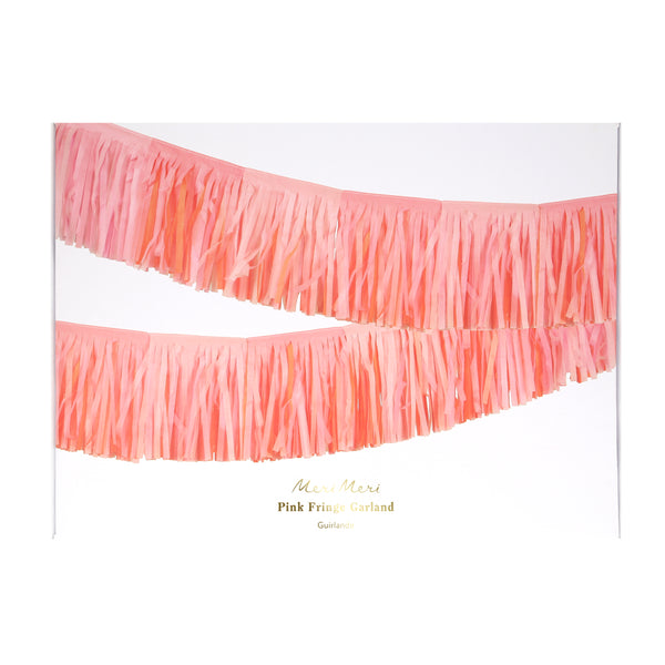 Our fringe garland, made of pink tissue paper, is ideal as a princess party decoration, or for baby showers, bridal showers or fairy parties. Image4