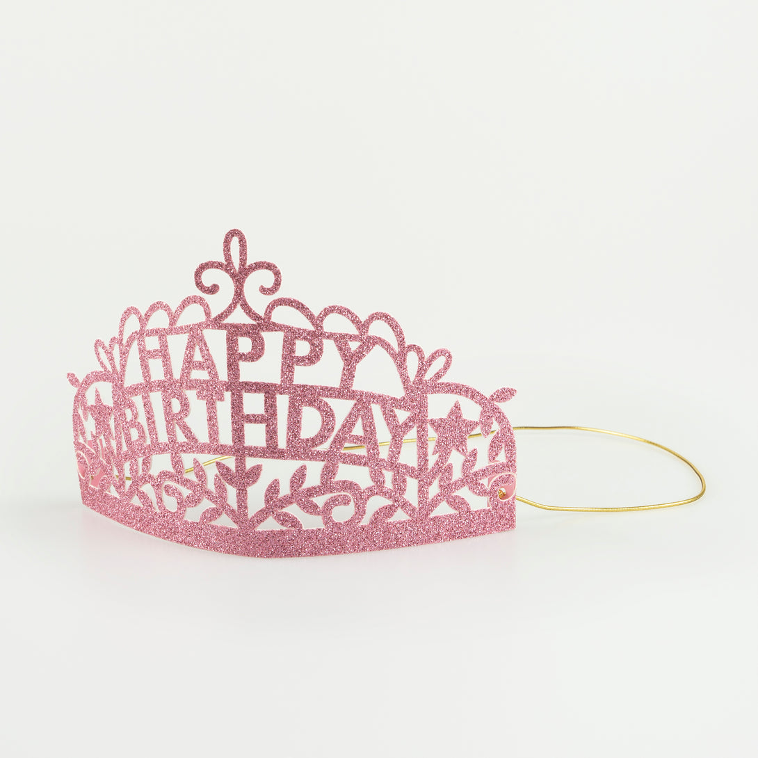 Our special birthday tiara, with pink glitter, comes with a birthday card to send your special wishes.