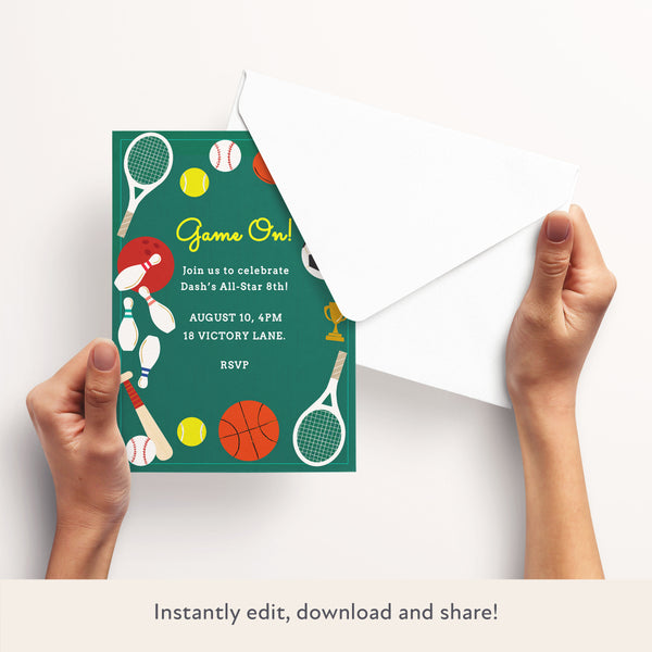 Sport Download & Print Invitation