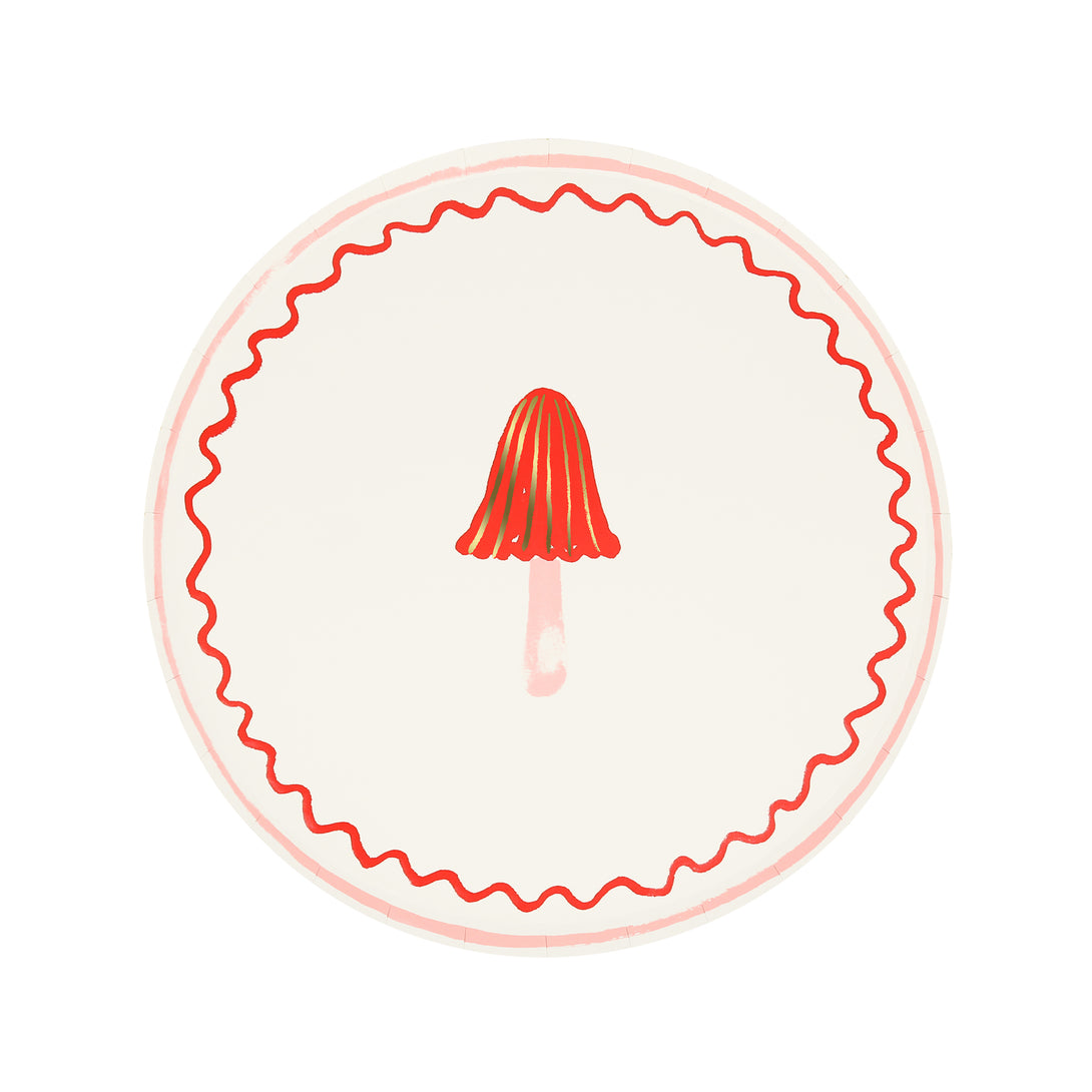 Our side plates, with a festive mushroom Christmas design, are ideal for small savory and sweet treats.