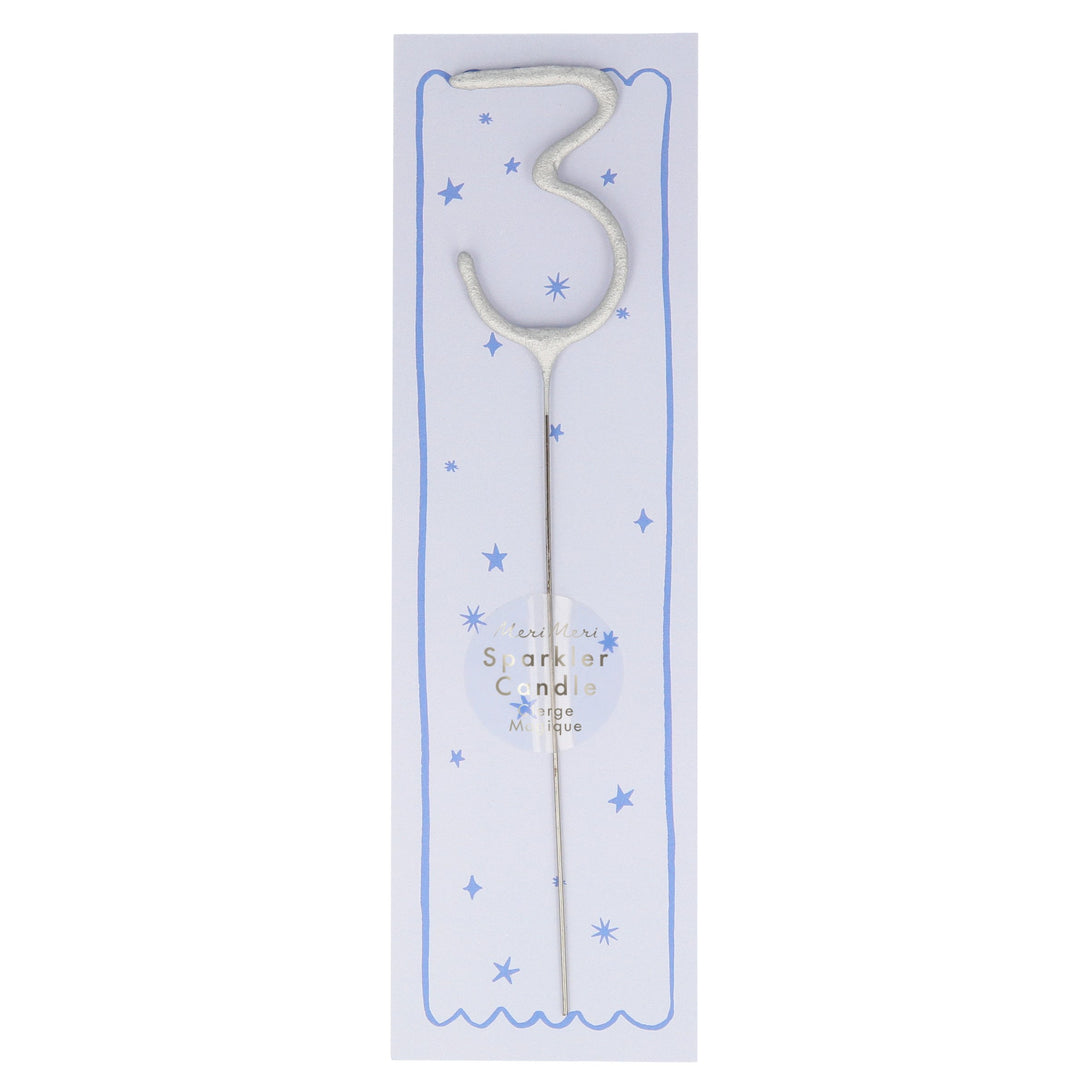 Silver Sparkler Numbers 0 To 9 Candles (Parent)