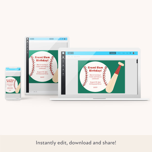 Baseball Download & Print Invitation
