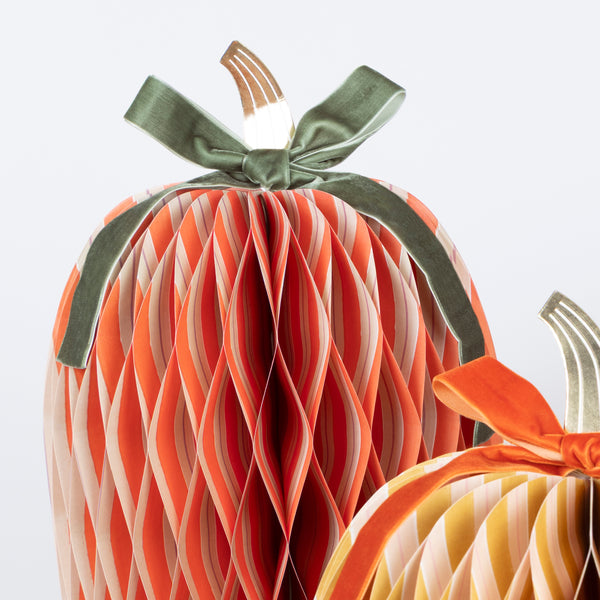 Our 3d pumpkins are the perfect rustic and sophisticated Thanksgiving decorations, or for fall parties. Image3