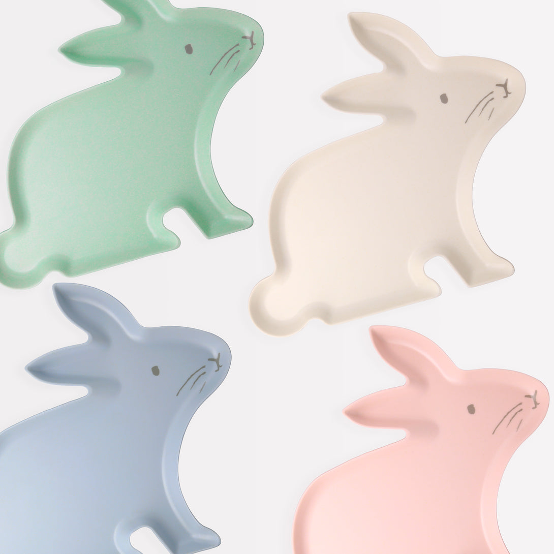 Our bunny plates are crafted from a bamboo fiber mix so are the perfect reusable plates for parties.