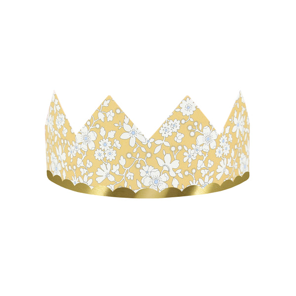 Our sophisticated paper hats are crowns with Liberty print designs, pink ribbons and gold foil, perfect for bridal showers and baby showers. Image7
