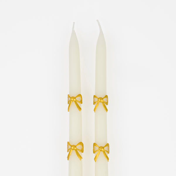 Our taper candles, with a bow design, are perfect as Christmas decorative candles. Image4