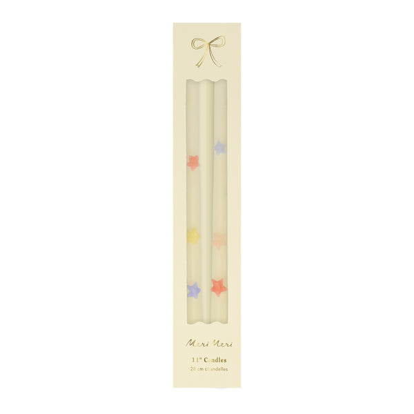 Our taper candles, with colored stars, will look great as table candles or on placed on the mantel. Image4