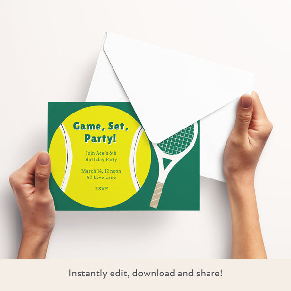 Tennis Download & Print Invitation