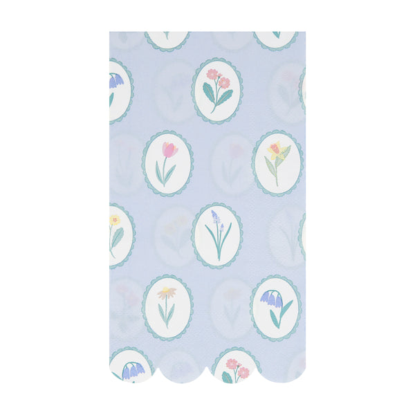 Our party napkins, are a longer shape ideal for table layering, and feature pretty pastel floral designs, ideal for garden party napkins. Image4