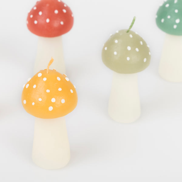 Use our mini mushroom candles to add a soft light to your party, or for year round decoration. Image3