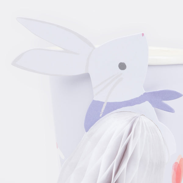 Serve Easter drinks in style at your Easter dinner with our 3D bunny cups, in soft pink and blue with a pretty floral design. Image2