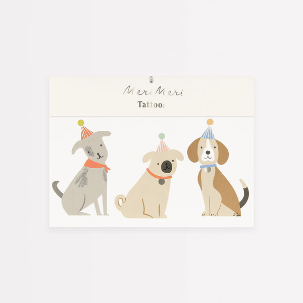 Our cute puppy tattoos are perfect kids temporary tattoos for a dog party.