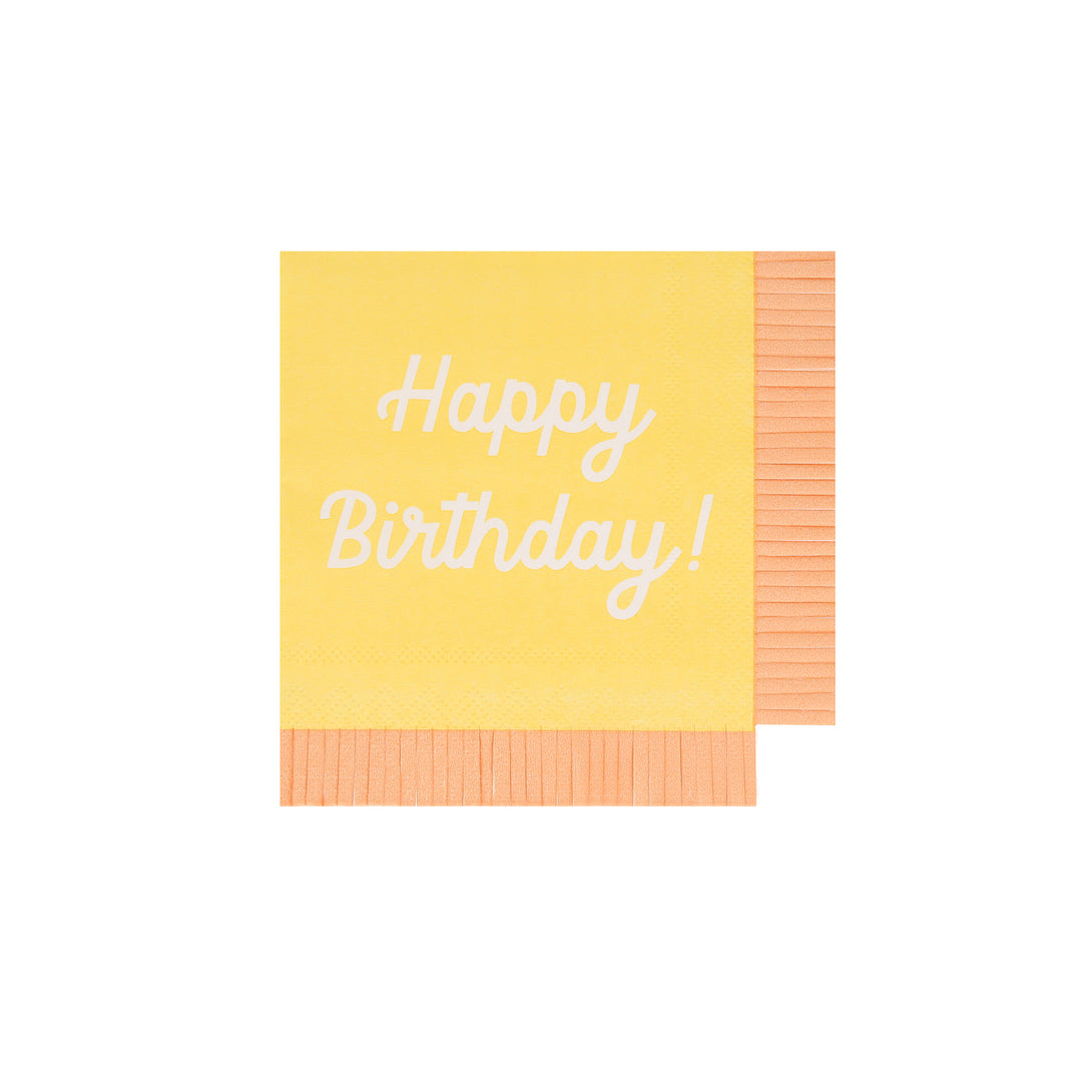 Our small paper napkins have the words Happy Birthday on them and lots of bright co-ordinating colors to look amazing on your party table.