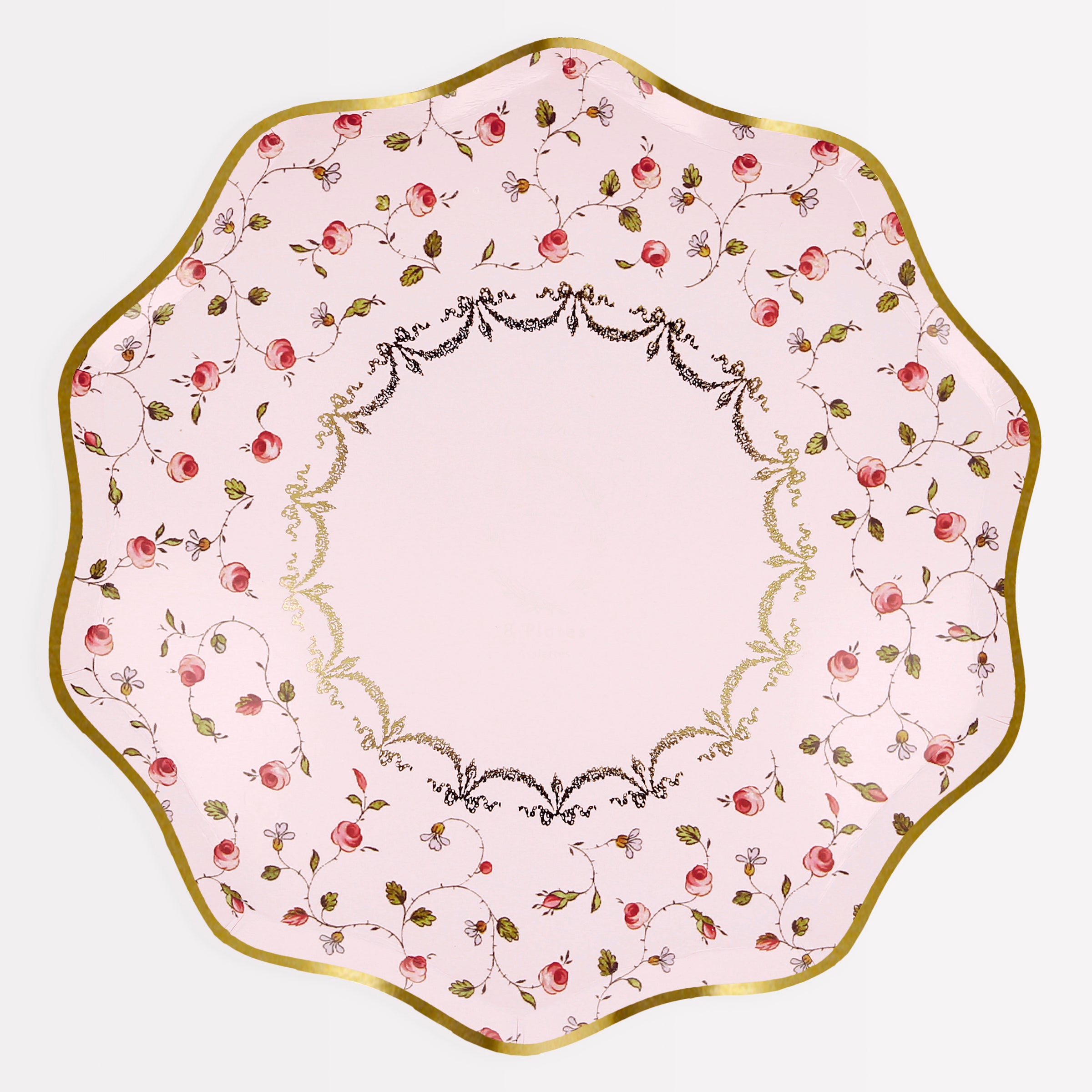Our party plates, with soft pink and red, are perfect for a romantic dinner.