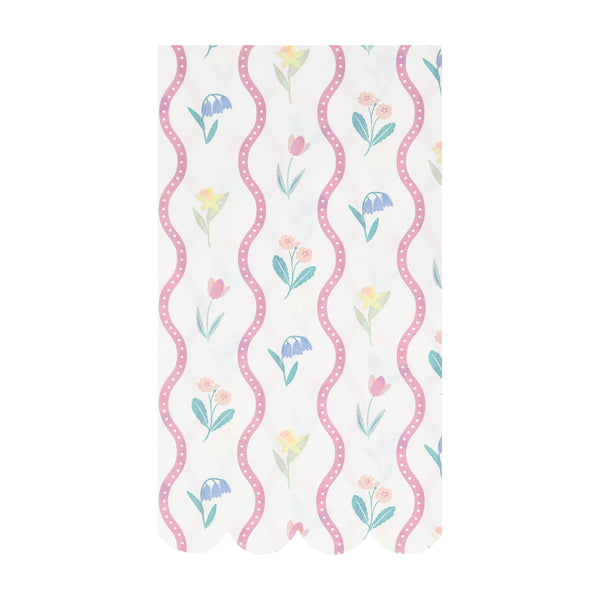 Our party napkins, are a longer shape ideal for table layering, and feature pretty pastel floral designs, ideal for garden party napkins. Image3