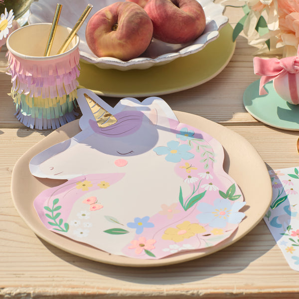 Meadow Unicorns Shaped Plates (x 8)