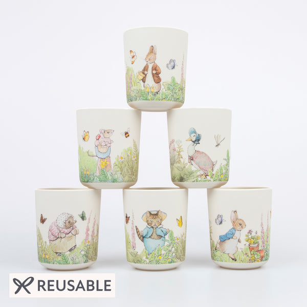Our melamine cups feature Peter Rabbit and his friends, the ideal small party cups for any celebration. Image1