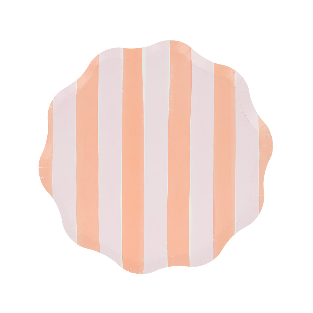 Our side plates, crafted in paper with thick pastel stripes, will look amazing at any spring party or as picnic plates.