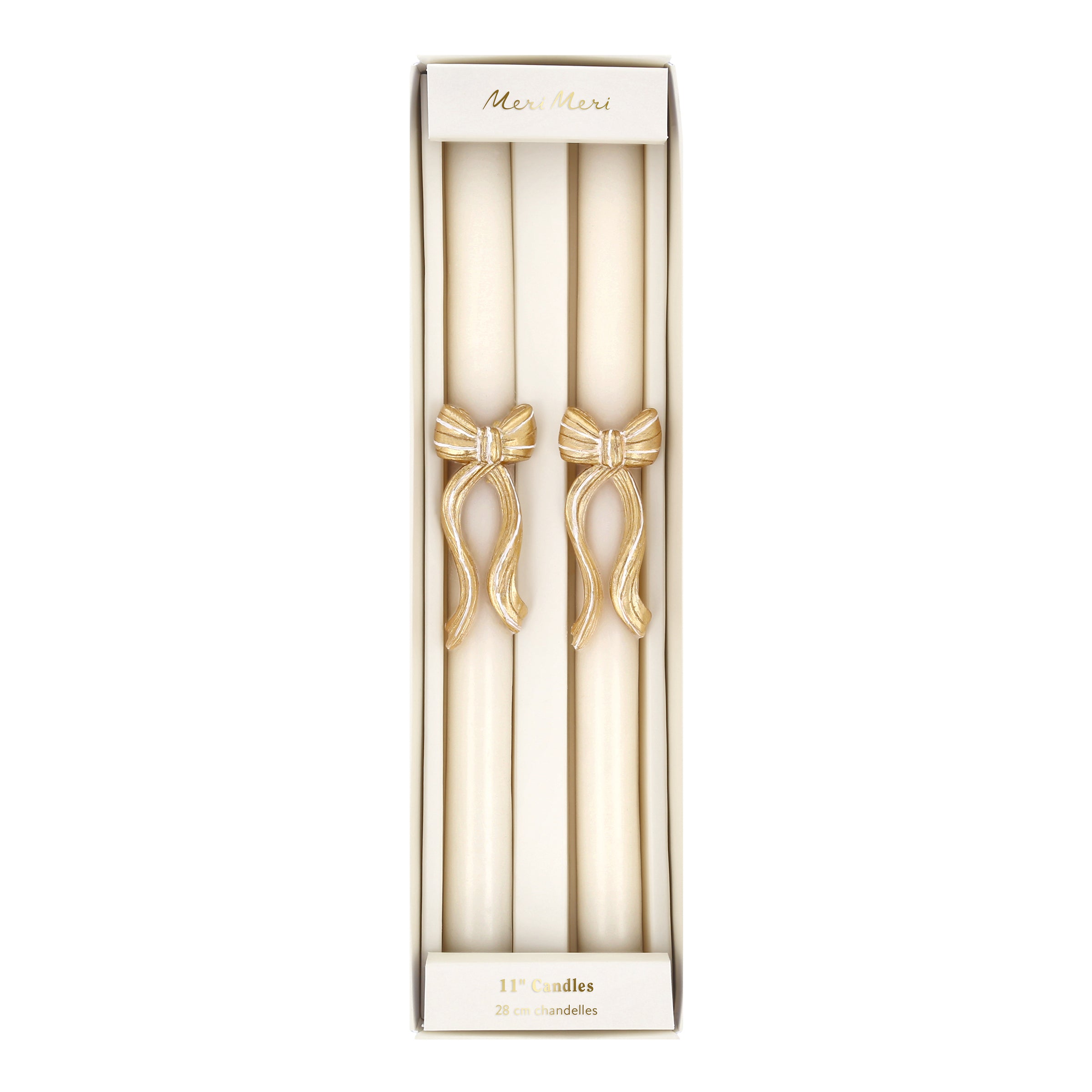 Gold Stripy Bow Table Candles - Thumbnail 4