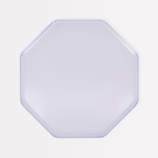 Our octagonal plates are the ideal side plates for any special party, the stunning periwinkle color looks amazing.