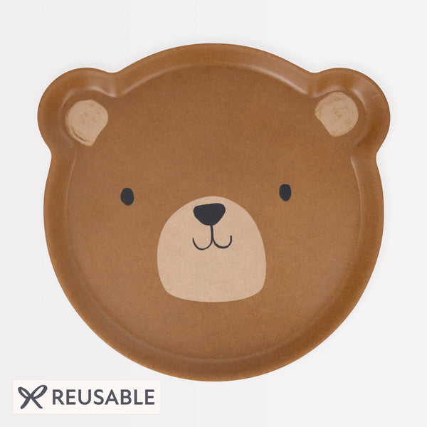 Our reusable bear plate is ideal for everyday use, or for special picnics or parties. Crafted from melamine,  it's practical and decorative. Image1