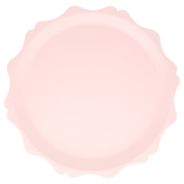 Our pink dinner plates, made from bamboo and sugar cane, have a decorative edge, and are ideal for baby shower plates.