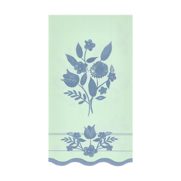 Our guest towels, made from 3-ply paper, feature 4 pastel shades and a stunning colbalt blue botanical illustration for a stylish look. Image6
