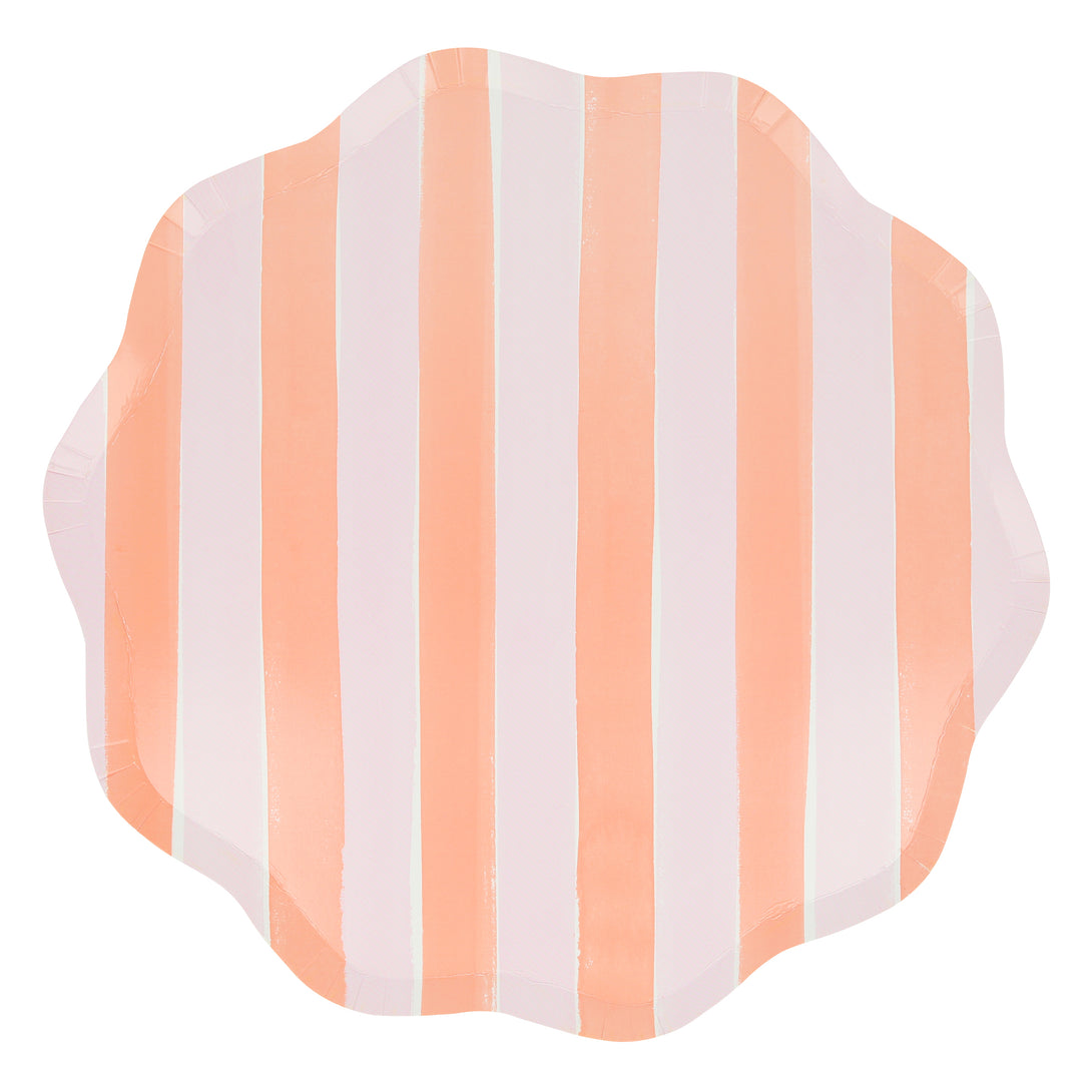 Our paper dinner plates, with stylish pastel stripes, are ideal as dinner plates for any special party.