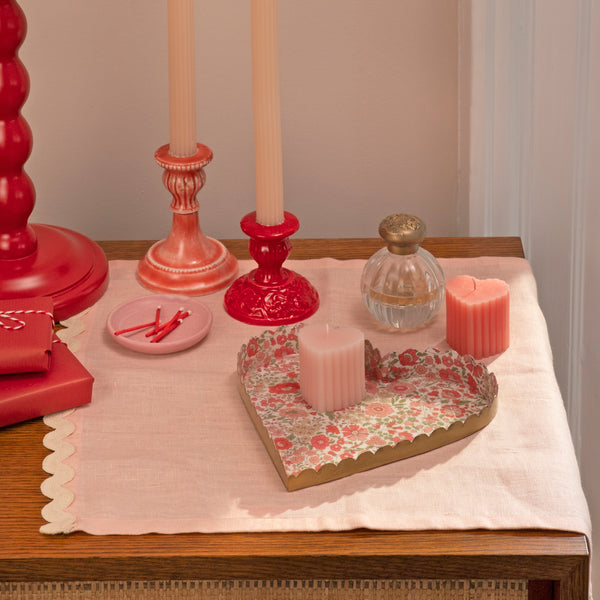 Our scalloped heart candles are wonderful to add to your Valentine's Day decorations for a soft glow on the table or mantel, or as a pretty gift. Image2